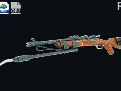 Classic rifle  Low-poly 3D model