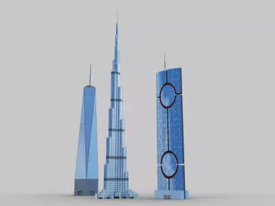 Modern Building pack 1 Low-poly 3D model