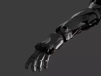 Futuristic Robotic Arm Detailed 3D Model for Game Design Low-poly 3D model