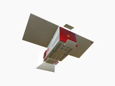 Satellite E10 China - SciFi Space Design Low-poly 3D model