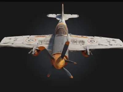 Vintage Fighter Aircraft  Iconic Aerial Warrior of the Past 3D model