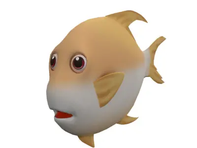 Snubnose Dart Fish Cartoon Animated Low-poly 3D model