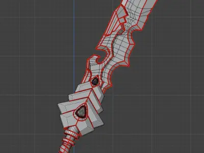 Dragon sword Low-poly 3D model order