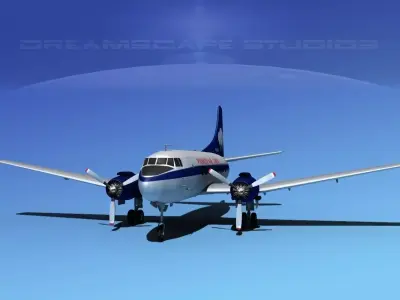 Martin 202 Pioneer Airlines 3D model