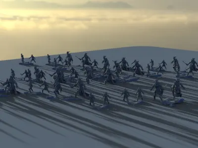 Big army Charging low res models 3D model