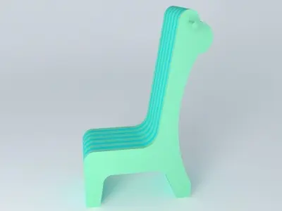 giraffe kid chair children39s chair giraffe Free 3D model