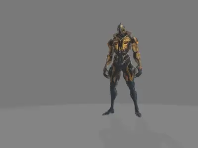 Futuristic Alien Inspired Armor Statue 3D model