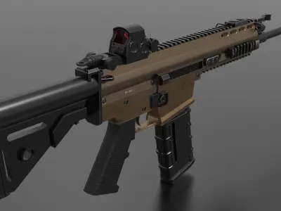 Game Combat Rifle Fps - Tps Low-poly 3D model