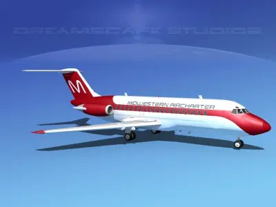 Douglas DC-9-15 Midwestern Air 3D model