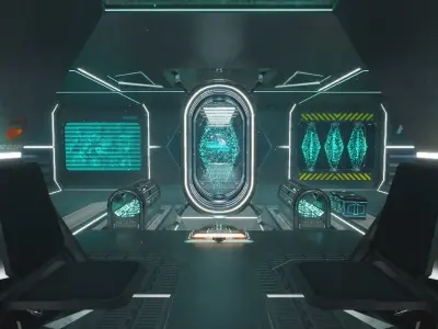 Sci-fi Interior Scene Low-poly 3D model purchase