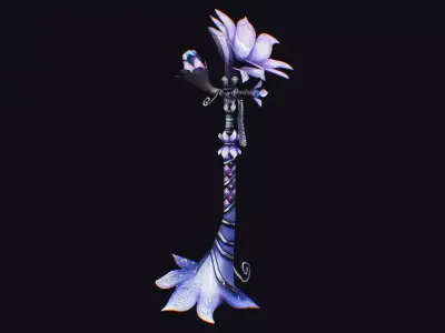 Magic Wand Rod Stick Fairy Staff Scepter Inventory Item Low-poly 3D model