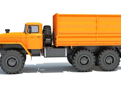 URAL Civilian Truck Off Road 6x6 Vehicle 3D model