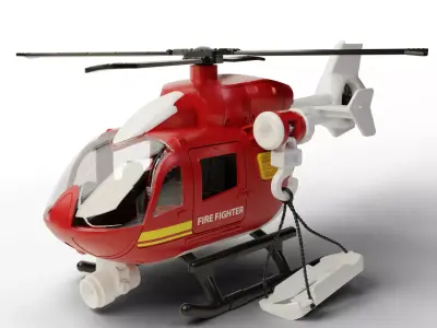 Firefighter Rescue Helicopter - Red Color Helicopter Printable  3D model