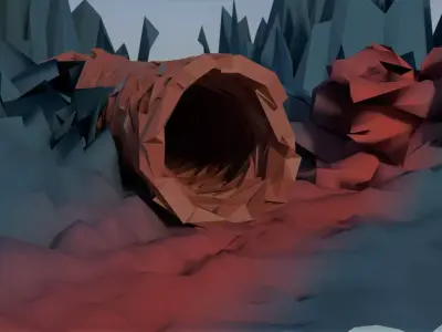 Alienworld Scene Free low-poly 3D model