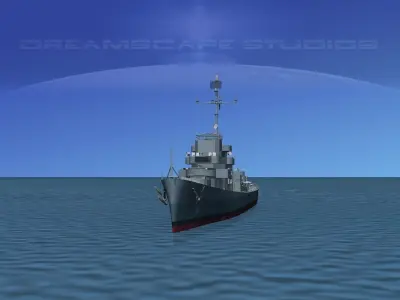 Destroyer Escort DE-161 USS Barber 3D model