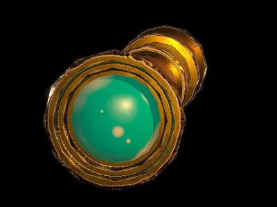 Stylized Pirate Telescope Low-poly 3D model