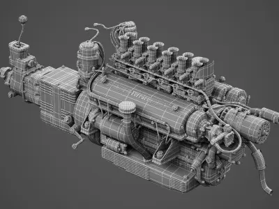 Ferrari 250 TR Engine - 3 liter - 2nd version 3D model