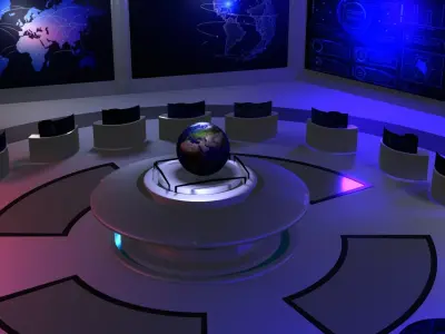 Command Center - Control Room- Military Base - Iceland Low-poly 3D model