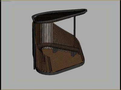 Modern Wooden Pavilion Pods for Parks and Public Spaces 3D model