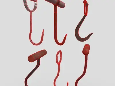 Meat Hook Pack Low-poly 3D model