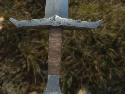 Sword Low Poly with texture in 1k 2k 4k Free low-poly 3D model