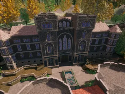 Modular Medieval Castle Fort  Castle Walls Low-poly 3D model