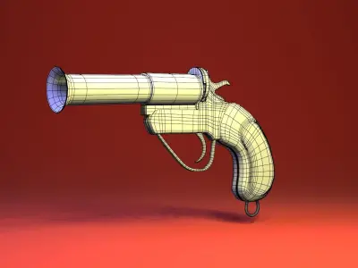 Flare Gun Low-poly 3D model
