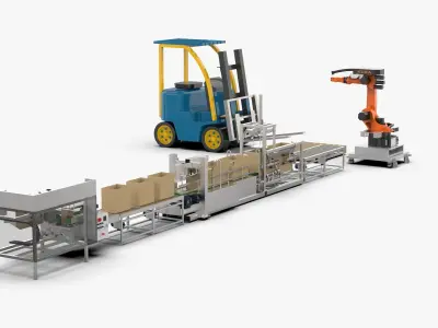 Automatic Carton Unpacking Packing and Palletizing Machine 3D model