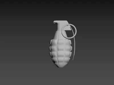 3D wireframe model of a hand grenade Low-poly 3D model