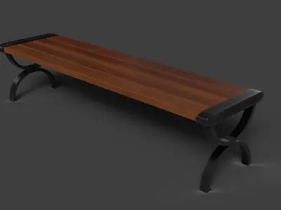 bench Low-poly 3D model 17