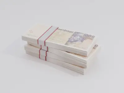 1000 Portuguese Escudo Currency Low-poly 3D model