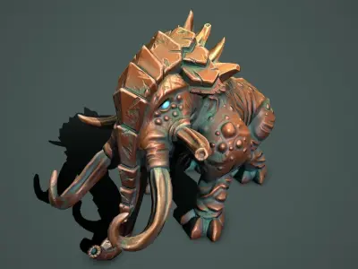 Fantasy statues Low-poly 3D model
