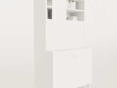 Soviet Style Wooden Cabinet Free 3D model