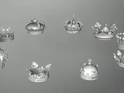 CROWNS in circle 3D model