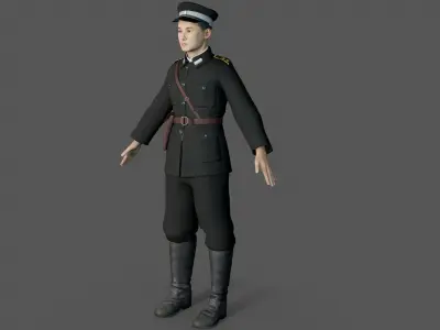 soldier character Low-poly 3D model