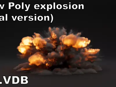 Low Poly Explosion 1 Trial version Free 3D model