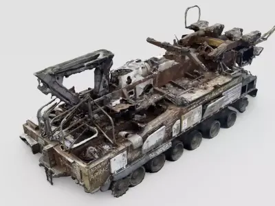 russian 9A39 Gadfly Grizzly TEL transloader destroyed in Ukraine 3D model