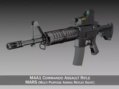 Colt M4A1 Commando MARS 3D model