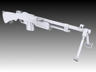 Browning Automatic Rifle Low-poly 3D model