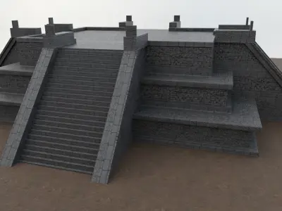 Mayan Temple Low-poly 3D model