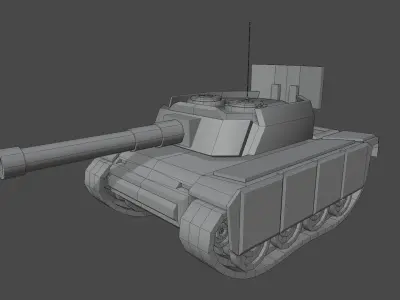 Simple Stylized Tank Low-poly 3D model