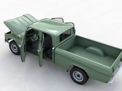 Dodge Power Wagon Crew Cab Truck 1964 3D model