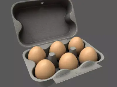Eggs Chicken Low-poly 3D model