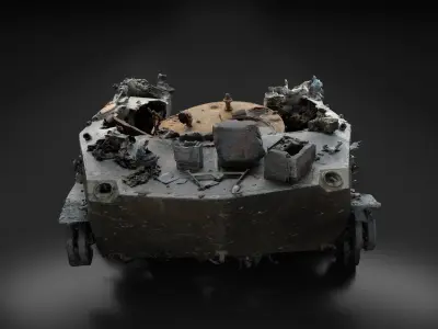 Destroyed and burnt Russian BMD-2 Photoscan 3D model