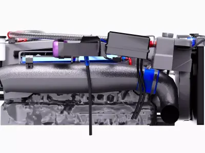 RB26 Inline 6 600Hp Turbonetics Engine Low-poly 3D model