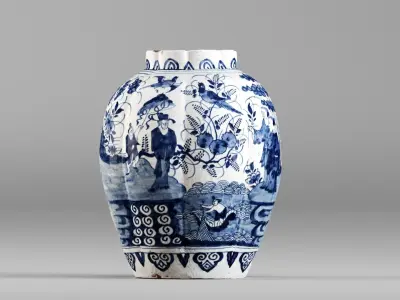 001592 3D-Scanned 17th-Century Chinese Faience Vase 3D model