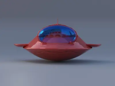 spaceship fish Low-poly 3D model