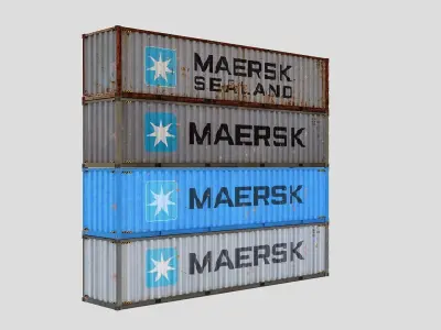 Cargo Shipping Container 3D model Low-poly 3D model