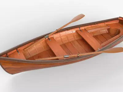 wooden boat 3D model