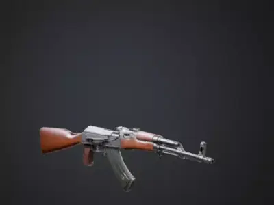 Realistic 3D Model of AK-47 Assault Rifle - Detailed 3D model